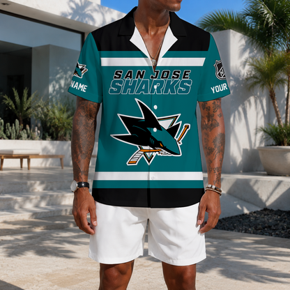 LIMITED EDITION - NEW CUSTOMIZED NHL32 SJS SAN JOSE SHARKS UNISEX HAWAIIAN SHIRT
