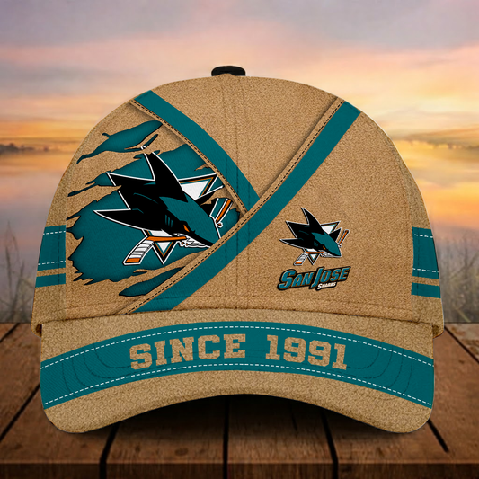 LIMITED EDITION - NEW CUSTOMIZED NHL32 SJS SAN JOSE SHARKS CLASSIC CAP