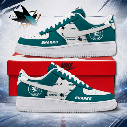 MEGA SALE - NEW CUSTOMIZED NHL32 SJS SAN JOSE SHARKS AF1 SHOES