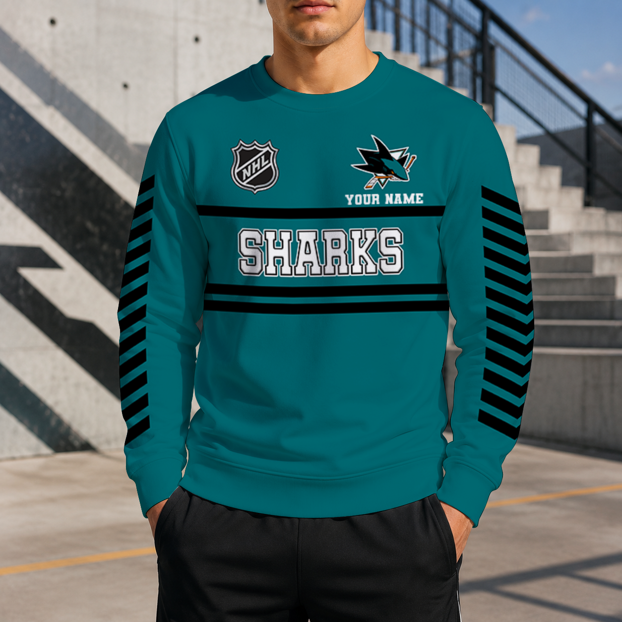 VIRAL EDITION - NEW CUSTOMIZED NHL32 SJS SAN JOSE SHARKS UNISEX SWEATSHIRT