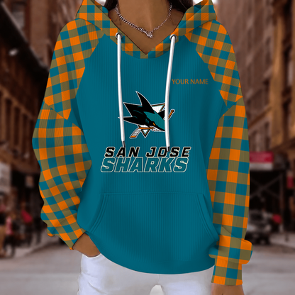 [SUPER SALE] NEW CUSTOMIZED NHL32 SJS SAN JOSE SHARKS RIBBED HOODIE & SWEATSHIRT