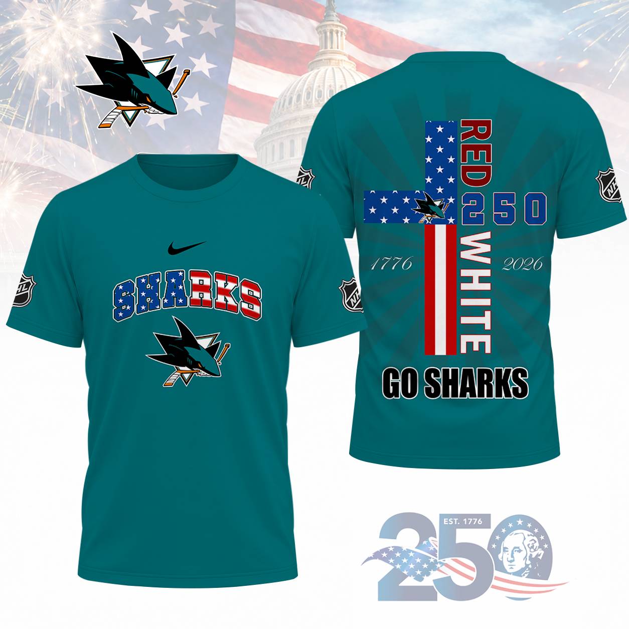 LIMITED EDITION - NEW CUSTOMIZED NHL32 SJS SAN JOSE SHARKS T-SHIRT, POLO SHIRT, ZIP POLO SHIRT, SWEATSHIRT, HOODIE & ZIP HOODIE