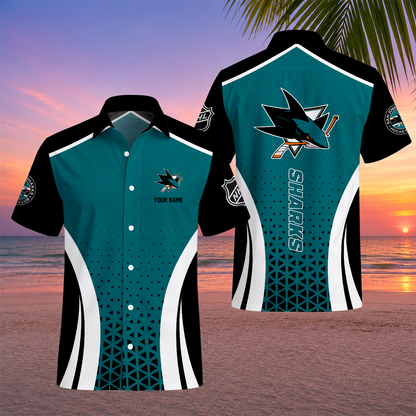 LIMITED EDITION - NEW CUSTOMIZED NHL32 SJS SAN JOSE SHARKS UNISEX HAWAIIAN SHIRT