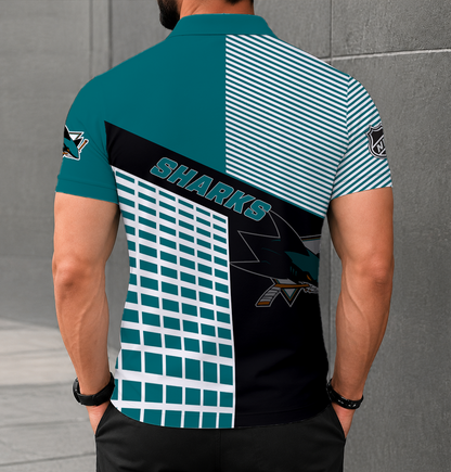 VIRAL EDITION - NEW CUSTOMIZED NHL32 SJS SAN JOSE SHARKS POLO SHIRT