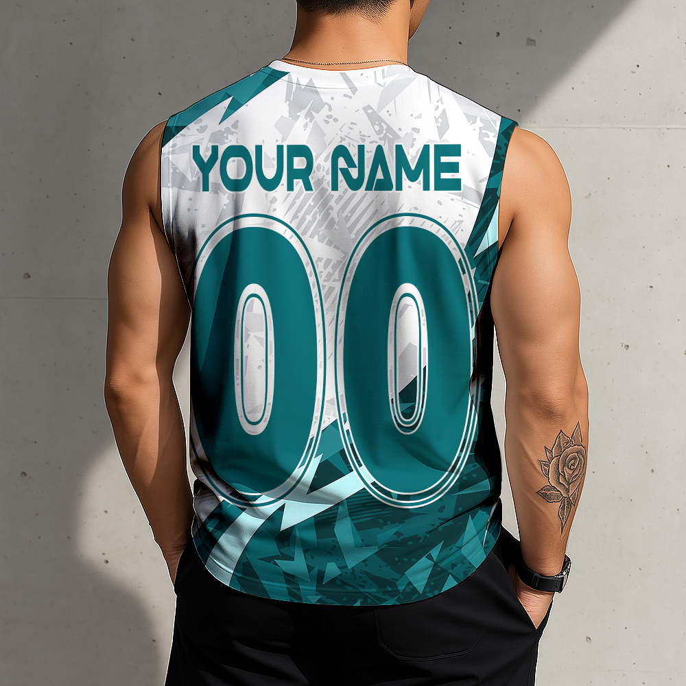 LIMITED EDITION - NEW CUSTOMIZED NHL32 SJS SAN JOSE SHARKS TANK TOP & GYM SHIRT