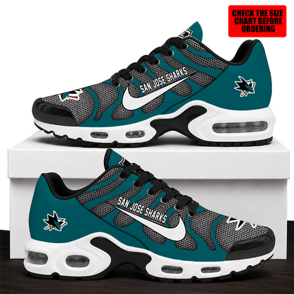 [SUPER SALE] NEW CUSTOMIZED NHL32 SJS SAN JOSE SHARKS AIR MAX PLUS SNEAKERS
