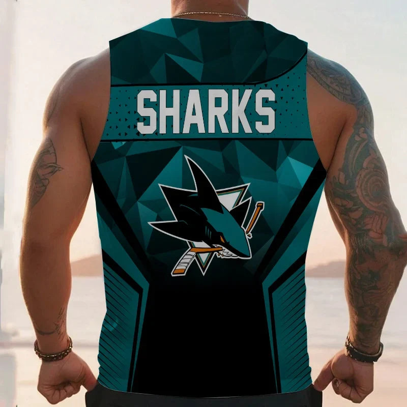[SUPER SALE] NEW CUSTOMIZED NHL32 SJS SAN JOSE SHARKS UNISEX TANK TOP