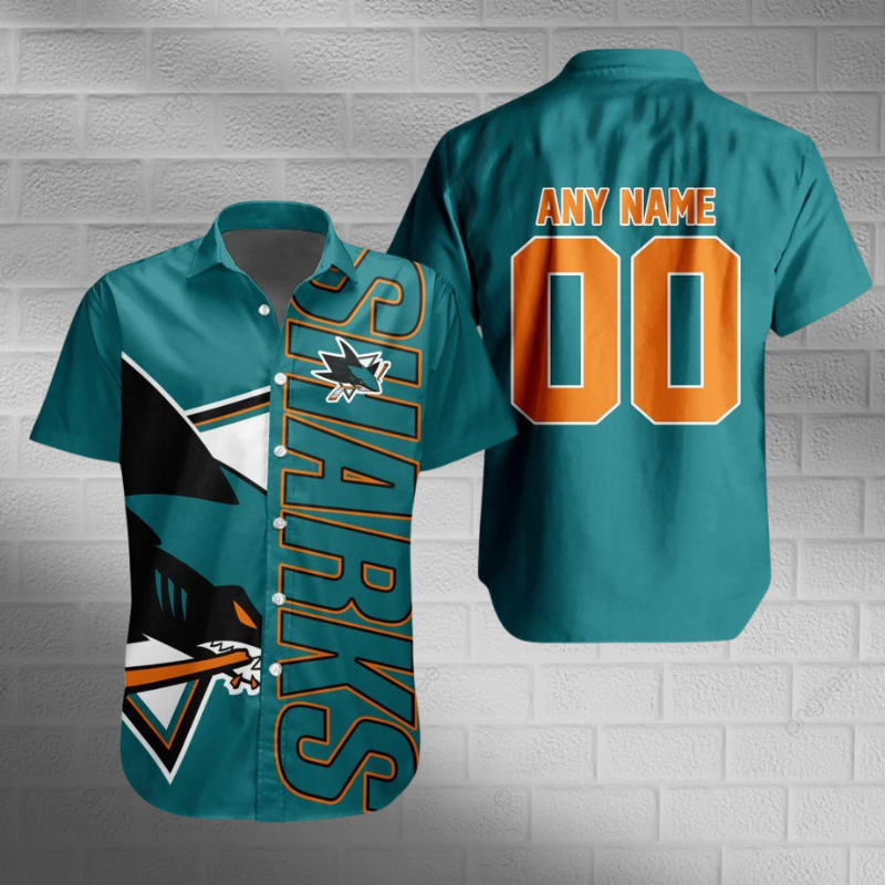 [SUPER SALE] NEW CUSTOMIZED NHL32 SJS SAN JOSE SHARKS UNISEX HAWAIIAN SHIRT