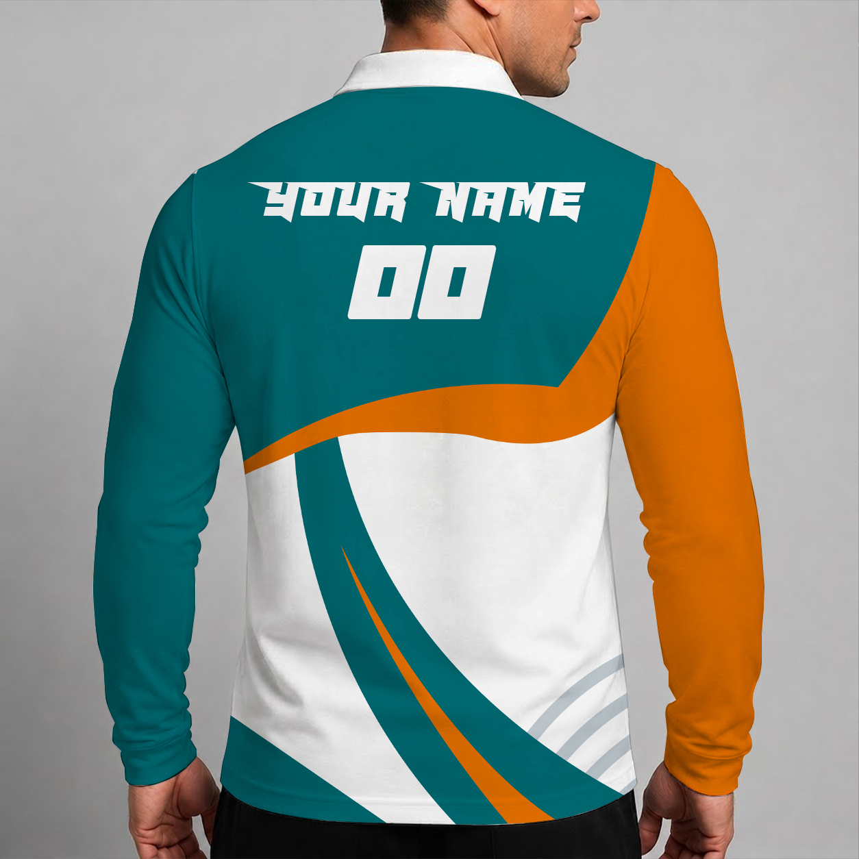 [SUPER SALE] NEW CUSTOMIZED NHL32 SJS SAN JOSE SHARKS MEN LONG SLEEVE POLO