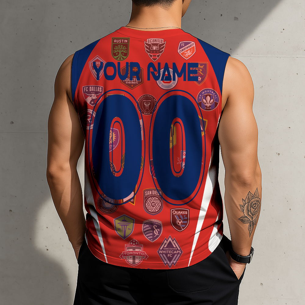 LIMITED EDITION - NEW CUSTOMIZED MLS32 MLS ALL TEAMS TANK TOP & GYM SHIRT
