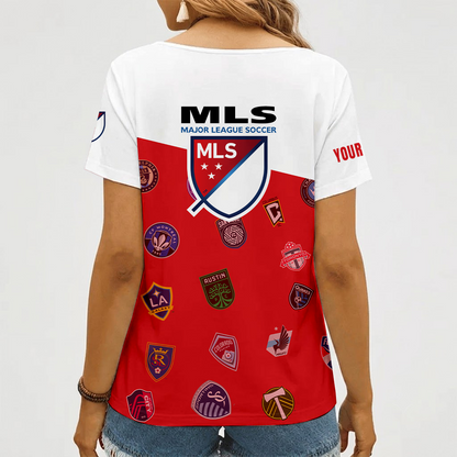 [FAN EXCLUSIVE] NEW CUSTOMIZED MLS32 SOA MLS ALL TEAM V-NECK FEMALE SHIRT