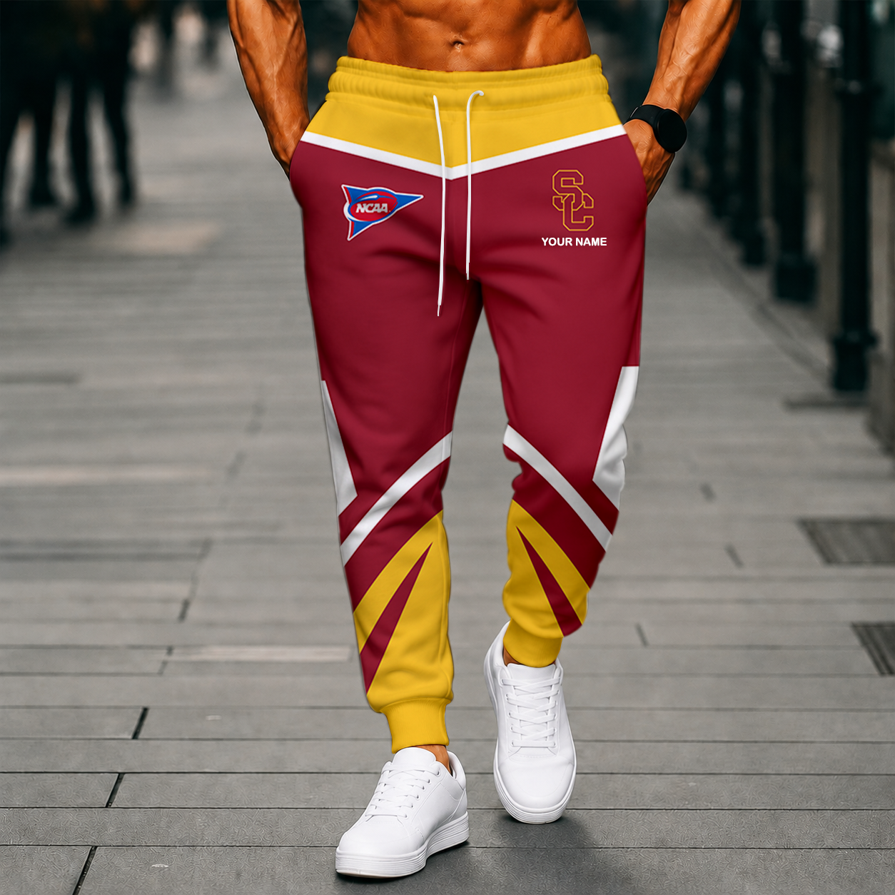 LIMITED EDITION - NEW CUSTOMIZED NCAA FBS32 USC USC TROJANS SWEATPANTS