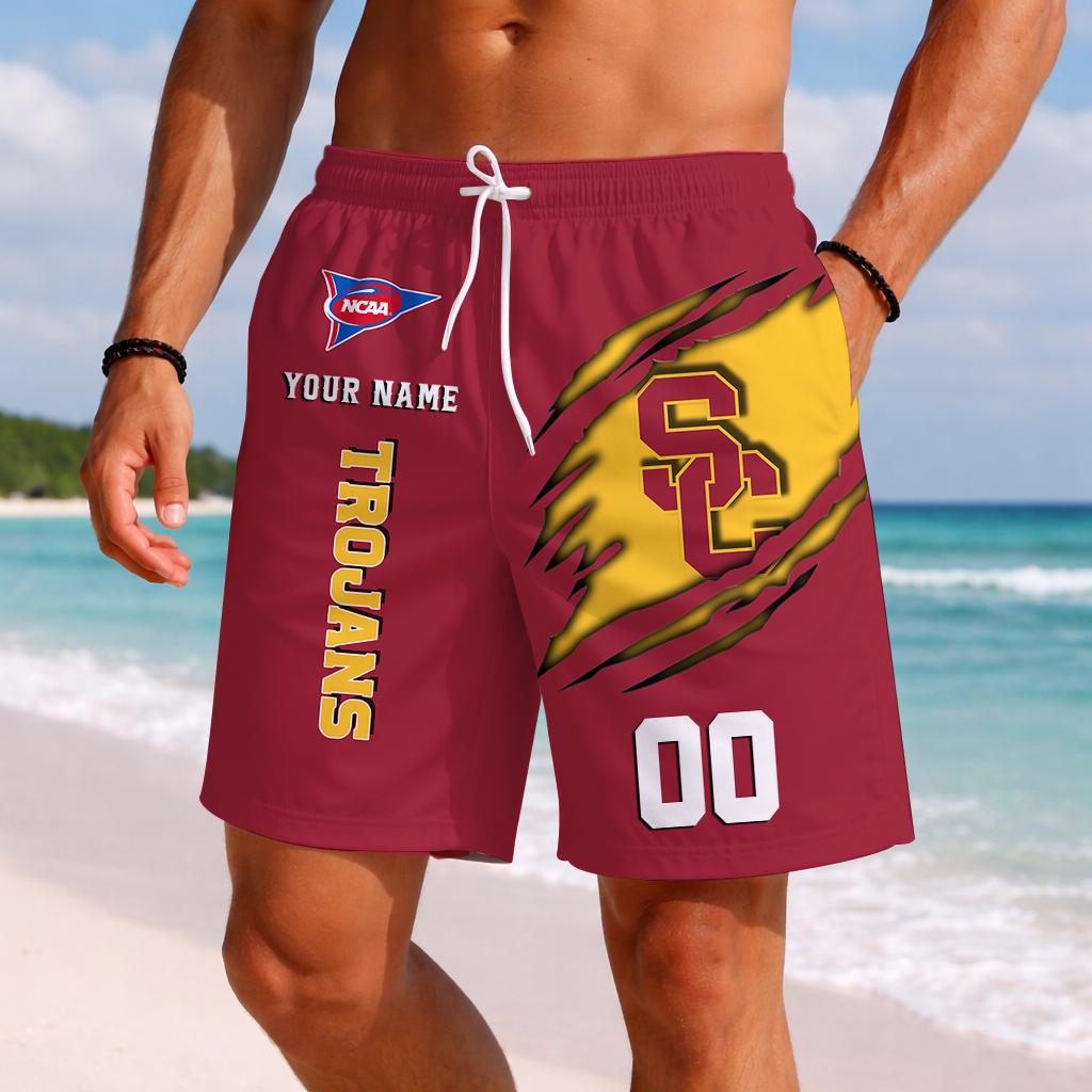LIMITED EDITION - NEW CUSTOMIZED NCAA FBS32 USC USC TROJANS SHORT PANTS