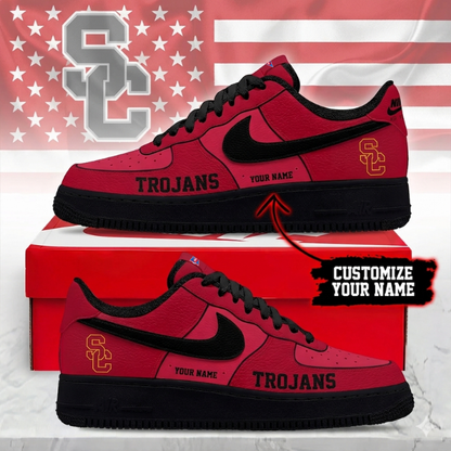 ELITE EDITION - NEW CUSTOMIZED NCAA FBS32 USC USC TROJANS AF1 SHOES