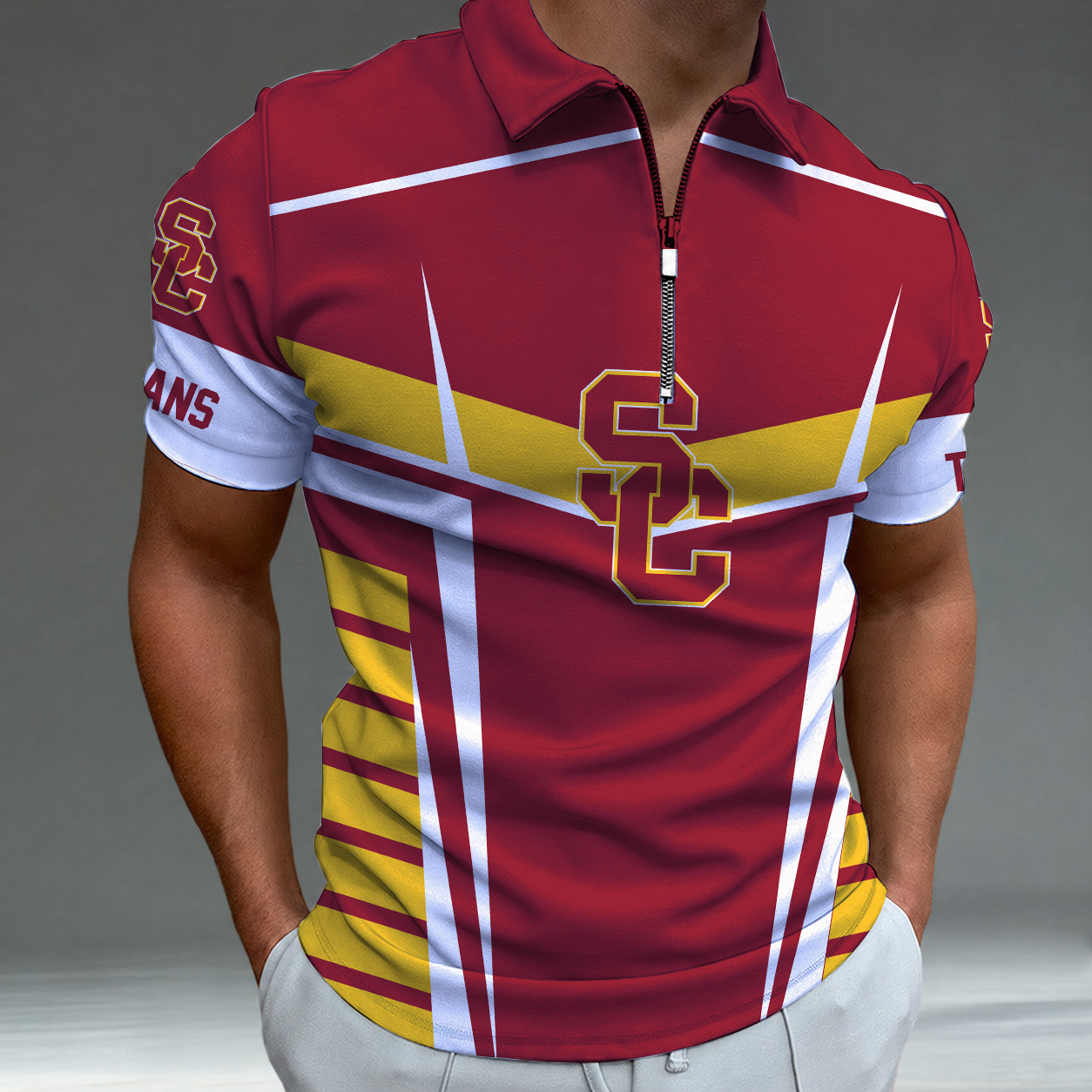 [FAN FAVORITE] NEW CUSTOMIZED NCAA FBS32 USC USC TROJANS POLO SHIRT