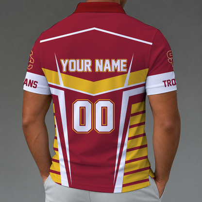 [FAN FAVORITE] NEW CUSTOMIZED NCAA FBS32 USC USC TROJANS POLO SHIRT