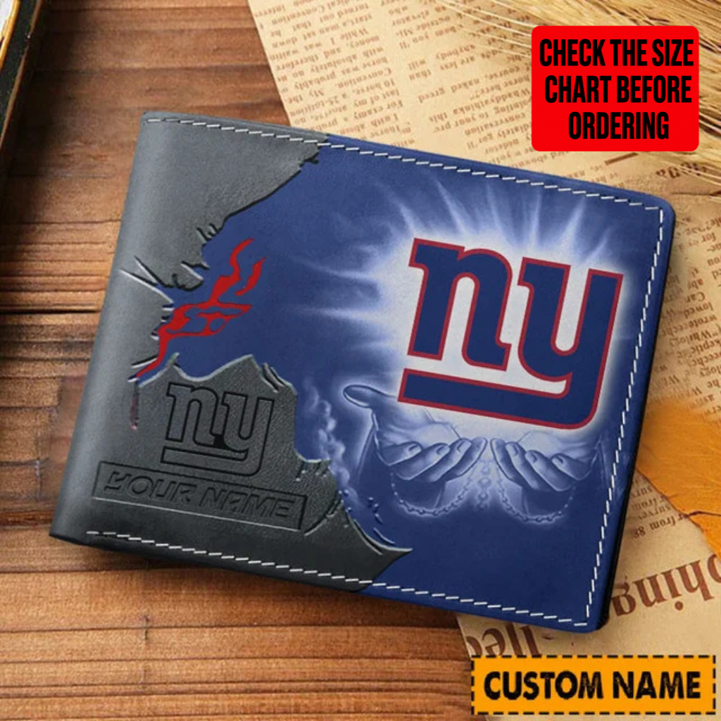 LIMITED EDITION - NEW CUSTOMIZED NFL32 NYG NEW YORK GIANTS LEATHER WALLET