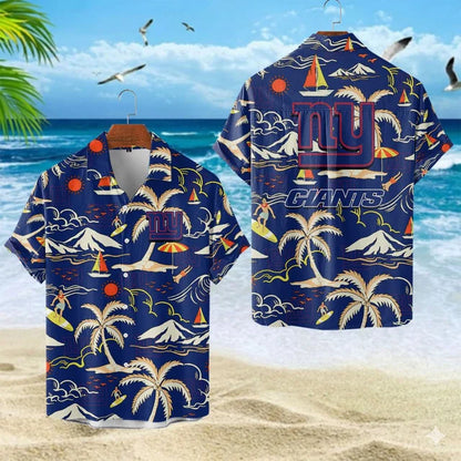 VIRAL EDITION  - NEW CUSTOMIZED NFL32 NYG NEW YORK GIANTS UNISEX INDEPENDENCE DAY HAWAIIAN SHIRT & SHORTS SET
