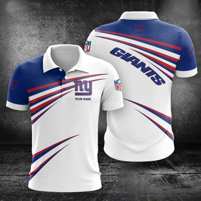 VIRAL EDITION - NEW CUSTOMIZED NFL32 NYG NEW YORK GIANTS POLO, T-SHIRT & SHORT PANTS SET