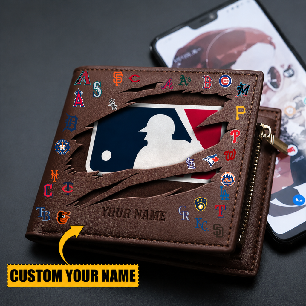 LIMITED EDITION - NEW CUSTOMIZED MLB32 ALL TEAMS LEATHER WALLET