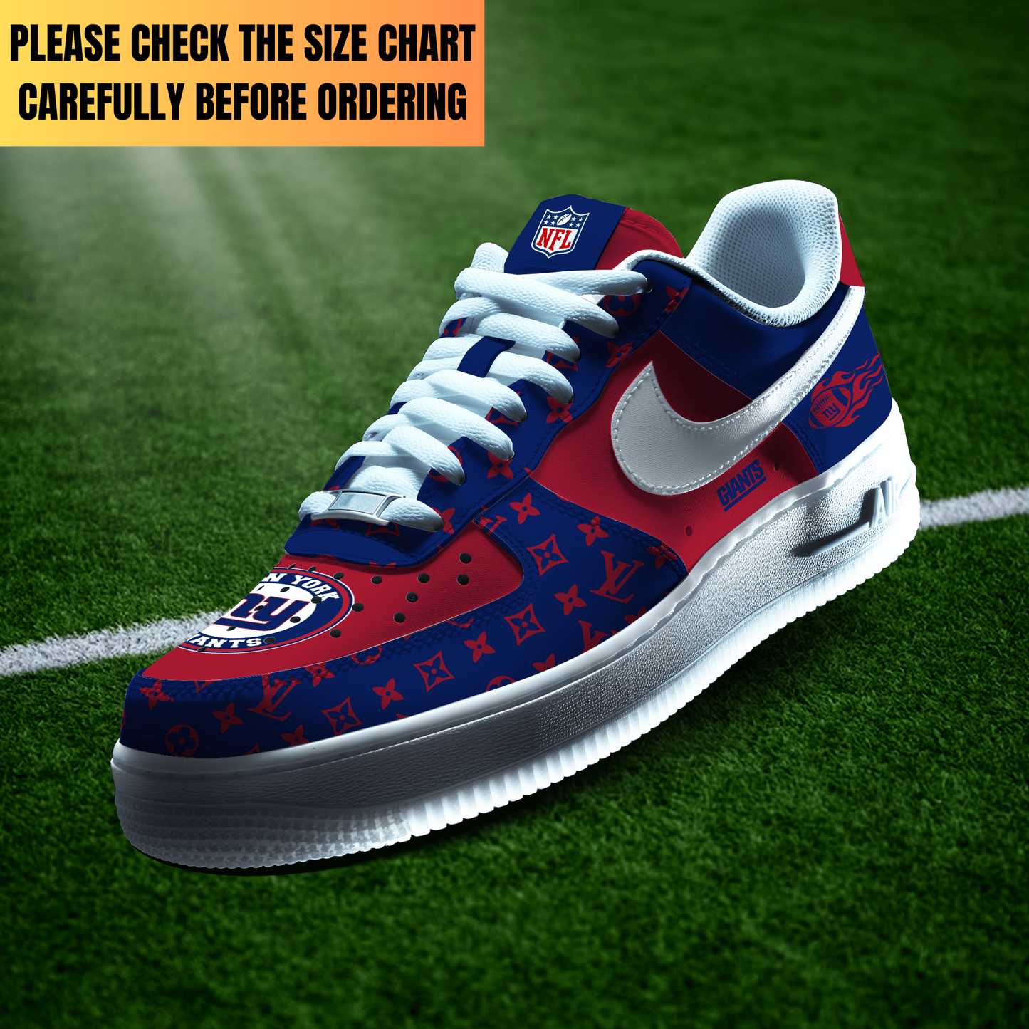 LIMITED EDITION - NEW CUSTOMIZED NFL32 NYG NEW YORK GIANTS AF1 SHOES