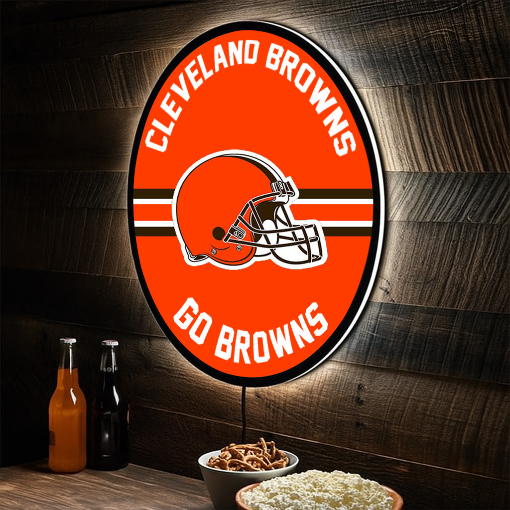 LIMITED EDITION - NEW PREMIUM NFL29 CLB CLEVELAND BROWNS LED LIGHT WALL DECOR