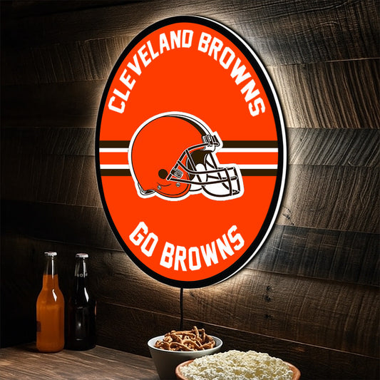 LIMITED EDITION - NEW PREMIUM NFL29 CLB CLEVELAND BROWNS LED LIGHT WALL DECOR