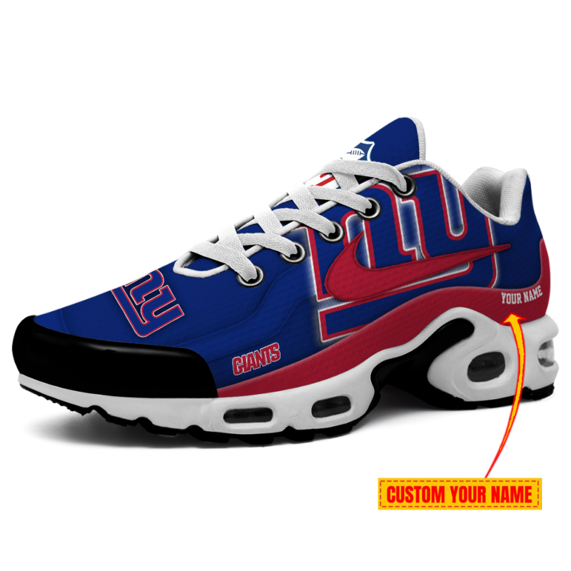 LIMITED EDITION - NEW CUSTOMIZED NFL32 NYG NEW YORK GIANTS AIR MAX PLUS SNEAKERS