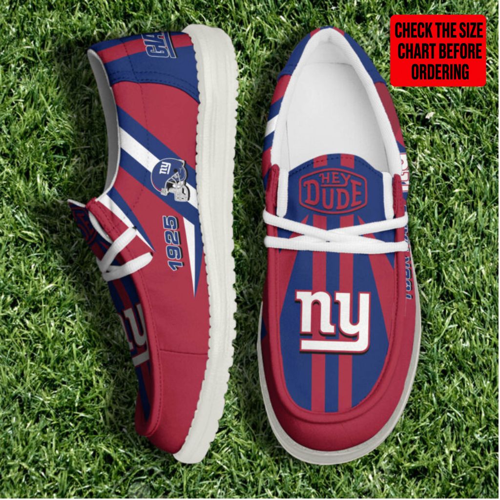 [SPECIAL OFFER] NEW CUSTOMIZED NFL32 NYG NEW YORK GIANTS LOAFER SHOES