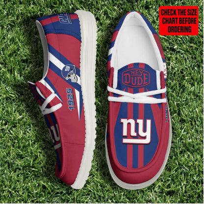[SPECIAL OFFER] NEW CUSTOMIZED NFL32 NYG NEW YORK GIANTS LOAFER SHOES