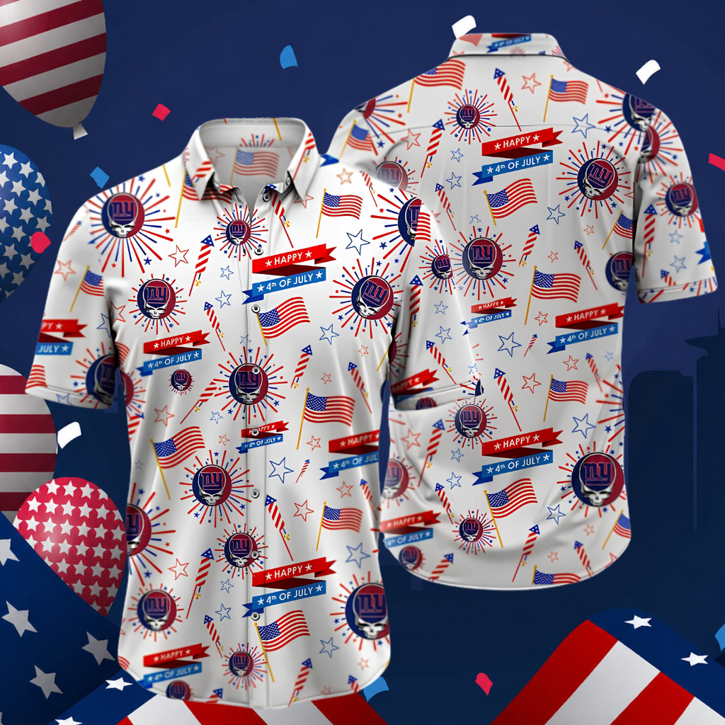 LIMITED EDITION - NEW CUSTOMIZED NFL32 NYG NEW YORK GIANTS PATRIOTIC 250 USA HAWAIIAN SHIRT