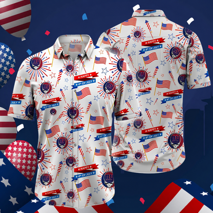 LIMITED EDITION - NEW CUSTOMIZED NFL32 NYG NEW YORK GIANTS PATRIOTIC 250 USA HAWAIIAN SHIRT