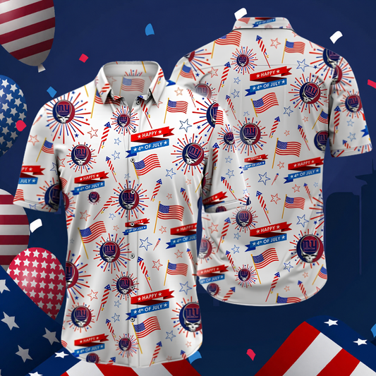 LIMITED EDITION - NEW CUSTOMIZED NFL32 NYG NEW YORK GIANTS PATRIOTIC 250 USA HAWAIIAN SHIRT