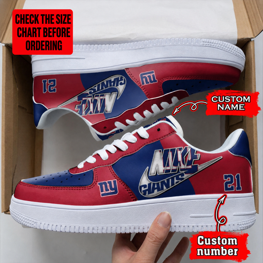 [SPECIAL OFFER] NEW CUSTOMIZED NFL32 NYG NEW YORK GIANTS AF1 SHOES