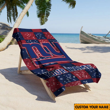LIMITED EDITION - NEW CUSTOMIZED NFL32 NYG NEW YORK GIANTS BEACH TOWEL