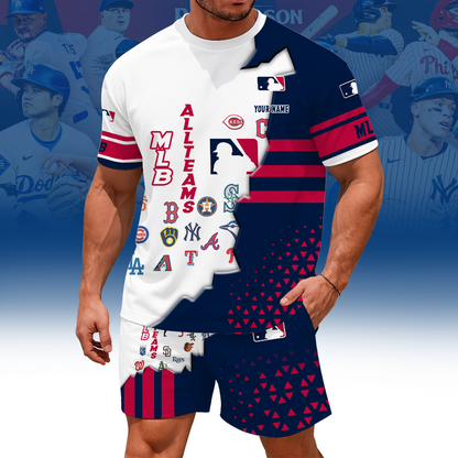 LIMITED EDITION - NEW CUSTOMIZED MLB32 ALL TEAMS UNISEX T-SHIRT & SHORTS SET