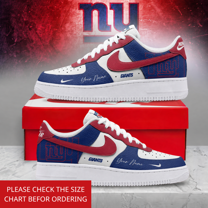 LIMITED EDITION - NEW CUSTOMIZED NFL32 NYG NEW YORK GIANTS AF1 SHOES