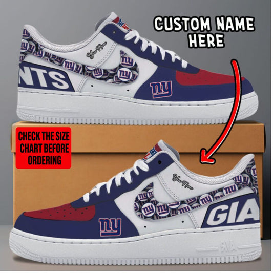 LIMITED EDITION - NEW CUSTOMIZED NFL32 NYG NEW YORK GIANTS AF1 SNEAKERS