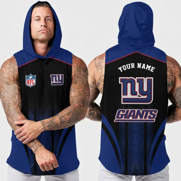 [SPECIAL OFFER] NEW CUSTOMIZED NFL32 NYG NEW YORK GIANTS HOODED TANK TOP