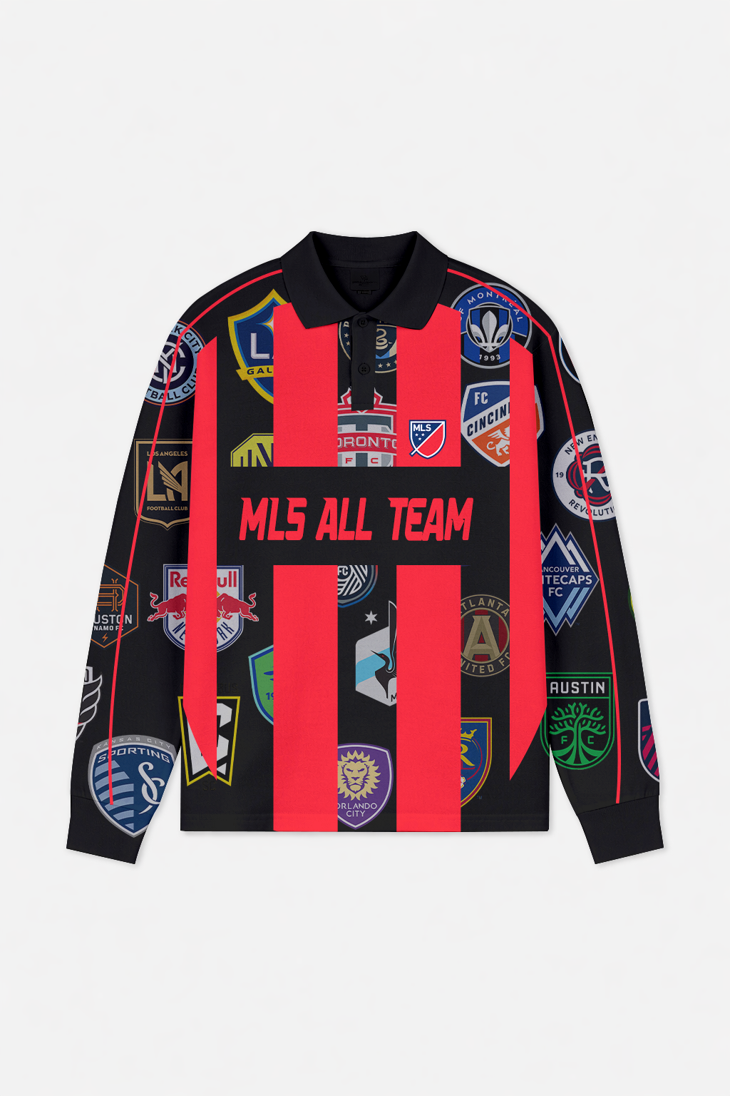 LIMITED EDITION - NEW CUSTOMIZED MLS31 MAJOR LEAGUE SOCCER LONG SLEEVE POLO