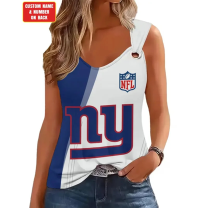 [SPECIAL OFFER] NEW CUSTOMIZED NFL32 NYG NEW YORK GIANTS O-RING SHOULDER TANK TOP