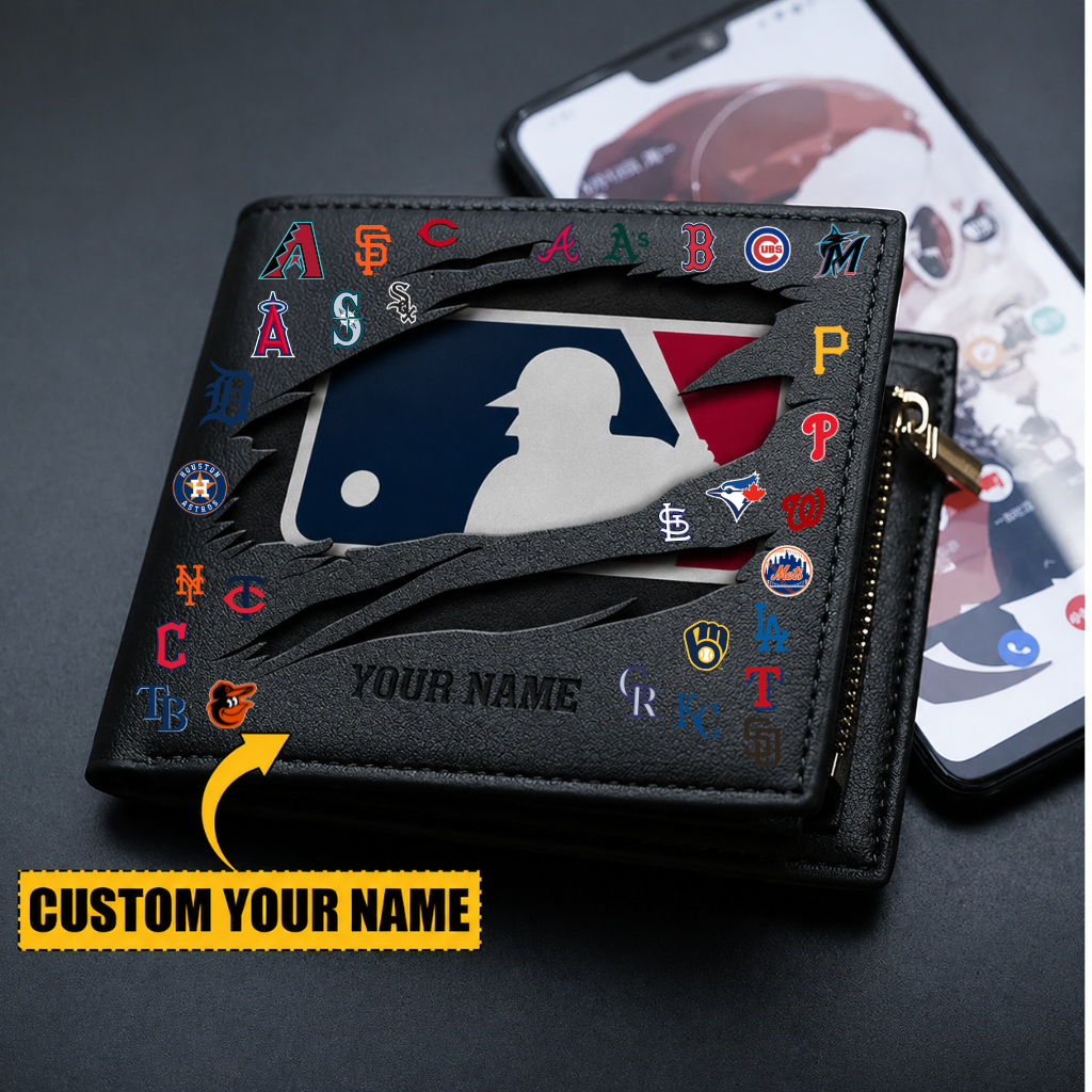 LIMITED EDITION - NEW CUSTOMIZED MLB32 ALL TEAMS LEATHER WALLET