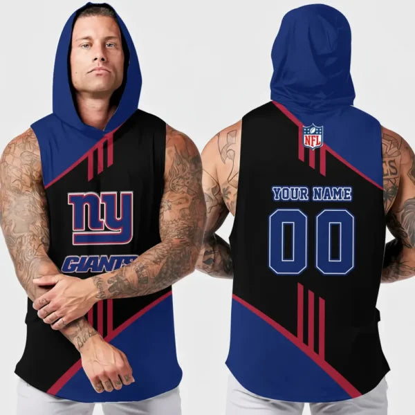 [SPECIAL OFFER] NEW CUSTOMIZED NFL32 NYG NEW YORK GIANTS HOODED TANK TOP