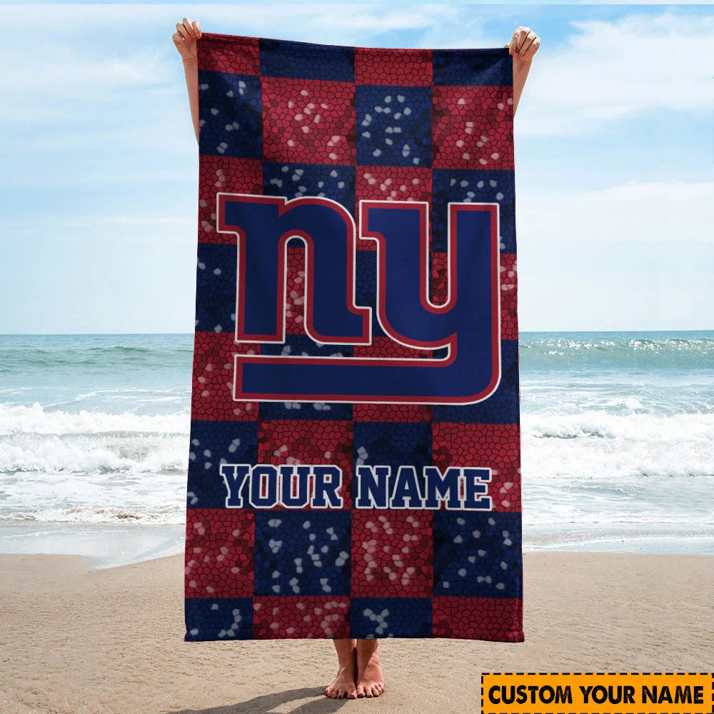 LIMITED EDITION - NEW CUSTOMIZED NFL32 NYG NEW YORK GIANTS BEACH TOWEL