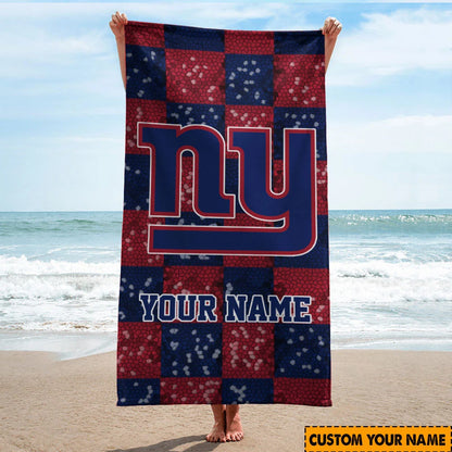 LIMITED EDITION - NEW CUSTOMIZED NFL32 NYG NEW YORK GIANTS BEACH TOWEL