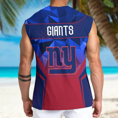LIMITED EDITION - NEW CUSTOMIZED NFL32 NYG NEW YORK GIANTS MEN'S GYM SHIRT