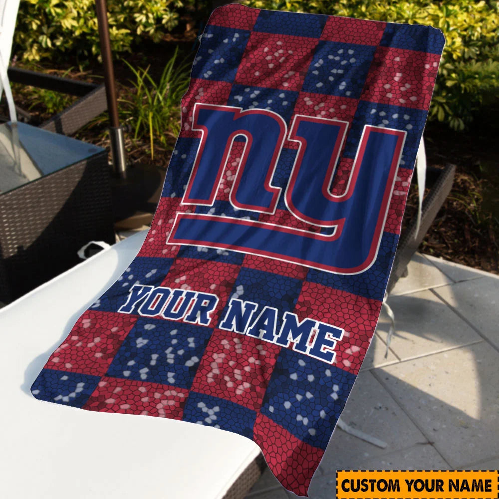 LIMITED EDITION - NEW CUSTOMIZED NFL32 NYG NEW YORK GIANTS BEACH TOWEL