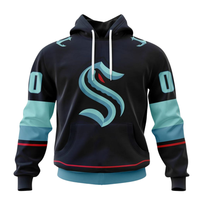LIMITED EDITION - NEW CUSTOMIZED NHL20 STK SEATTLE KRAKEN COMBO HOODIE & LONGPANTS