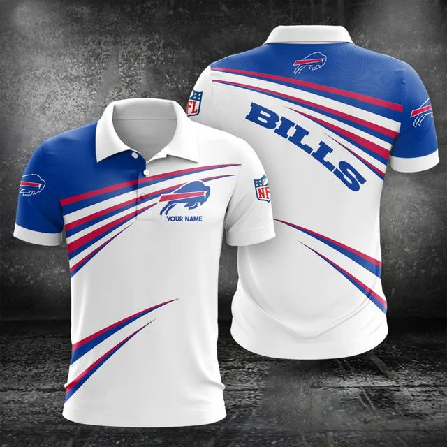 VIRAL EDITION - NEW CUSTOMIZED NFL03 BFB BUFFALO BILLS POLO, T-SHIRT & SHORT PANTS SET