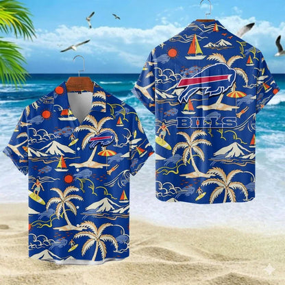 VIRAL EDITION  - NEW CUSTOMIZED NFL03 BFB BUFFALO BILLS UNISEX INDEPENDENCE DAY HAWAIIAN SHIRT & SHORTS SET